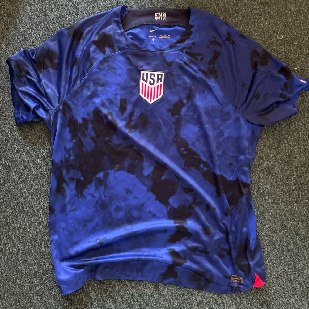 Nike USA Blue and Black Soccer Jersey